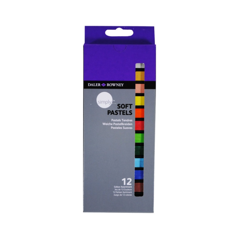 LAPICES PASTEL OLEO DALER ROWNEY SIMPLY SUAVE CAJA DE 12 COLORES SURTIDOS