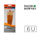 PINCELES DALER ROWNEY SIMPLY ART SINTENTICO MANGO CORTO DORADO BLISTER DE 6 UNIDADES