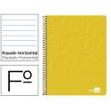 CUADERNO ESPIRAL LIDERPAPEL FOLIO WRITE TAPA BLANDA 80H 60GR HORIZONTAL CON MARGEN COLOR AMARILLO