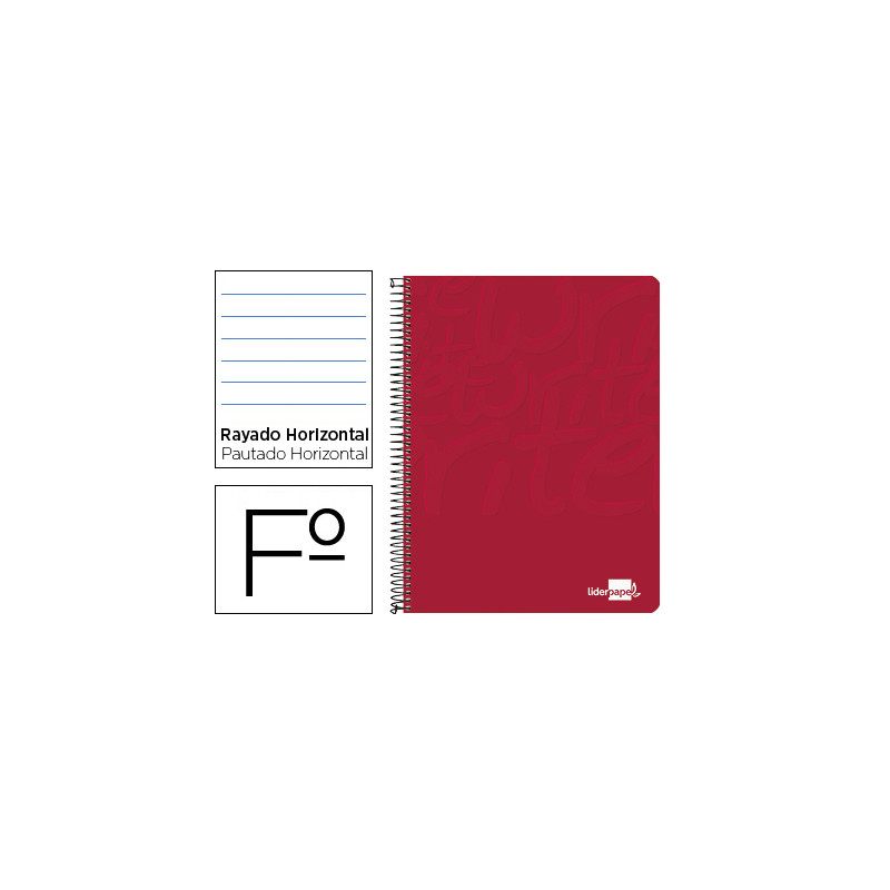 CUADERNO ESPIRAL LIDERPAPEL FOLIO WRITE TAPA BLANDA 80H 60GR HORIZONTAL CON MARGEN COLOR ROJO