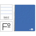 CUADERNO ESPIRAL LIDERPAPEL FOLIO WRITE TAPA BLANDA 80H 60GR PAUTA 2,5 MM CON MARGEN COLOR AZUL