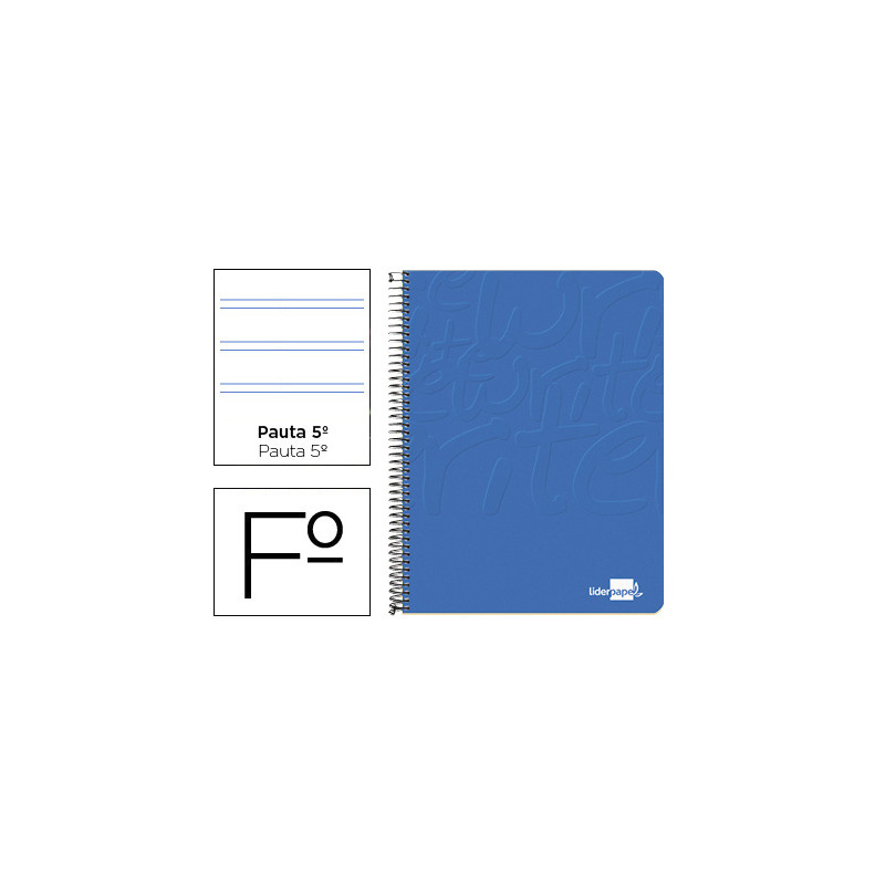 CUADERNO ESPIRAL LIDERPAPEL FOLIO WRITE TAPA BLANDA 80H 60GR PAUTA 2,5 MM CON MARGEN COLOR AZUL