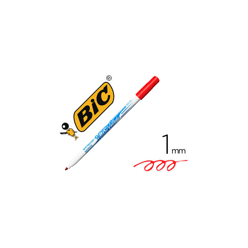 ROTULADOR BIC VELLEDA FINO PARA PIZARRA ROJO PUNTA REDONDA 1 MM