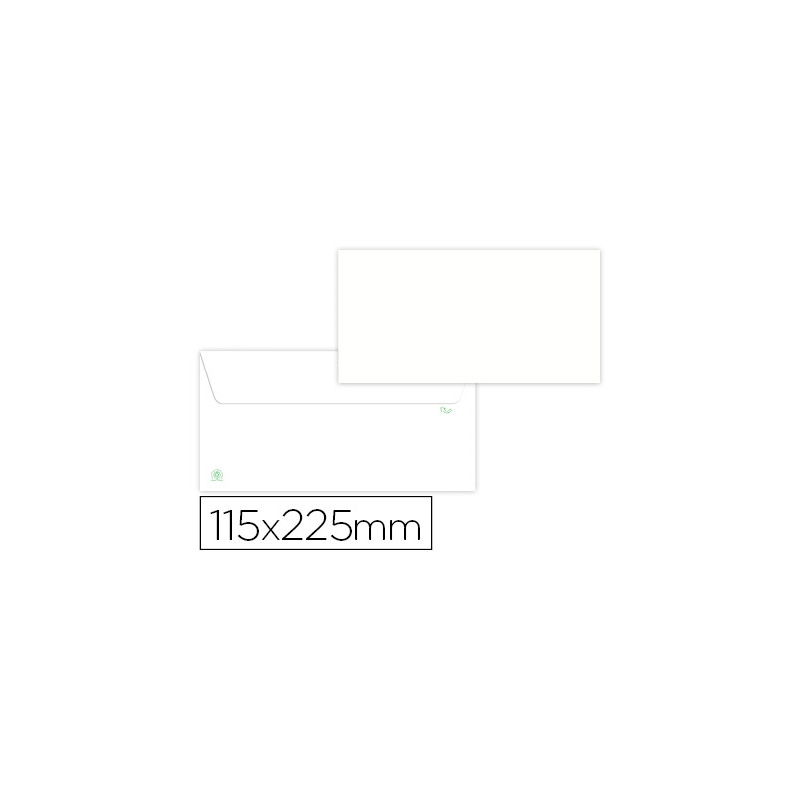 SOBRE LIDERPAPEL BLANCO 115X225 MM SOLAPA TIRA DE SILICONA PAPEL RECICLADO 90 GR CAJA DE 500 UNIDADE