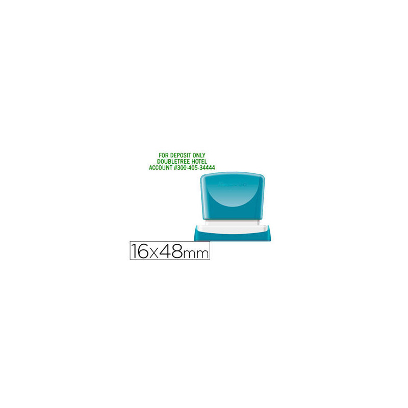 SELLO X'STAMPER QUIX PERSONALIZABLE COLOR VERDE MEDIDAS 16X48 MM Q-11