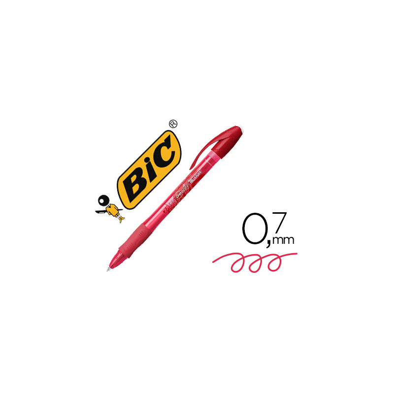 BOLIGRAFO BIC GELOCITY ILLUSION BORRABLE ROJO PUNTA DE 0,7 MM