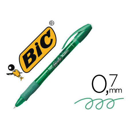 BOLIGRAFO BIC GELOCITY ILLUSION BORRABLE VERDE PUNTA DE 0,7 MM