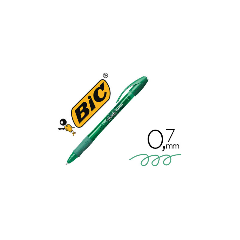 BOLIGRAFO BIC GELOCITY ILLUSION BORRABLE VERDE PUNTA DE 0,7 MM