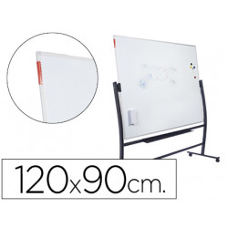 PIZARRA BLANCA ROCADA VITRIFICADA MAGNETICA CON SOPORTE VOLTEABLE DOBLE CARA 90X120 CM