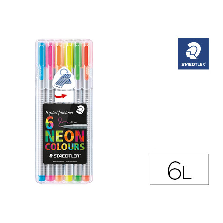 ROTULADOR STAEDTLER TRIPLUS NEON COLOURS ESTUCHE DE 6 UNIDADES COLORES SURTIDOS