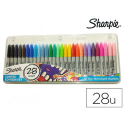 ROTULADOR SHARPIE PERMANENTE PUNTA FINA CAJA DE 28 UNIDADES COLORES SURTIDOS