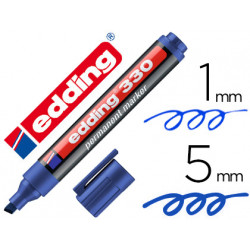 ROTULADOR EDDING MARCADOR PERMANENTE 330 AZUL PUNTA BISELADA 1-5 MM RECARGABLE