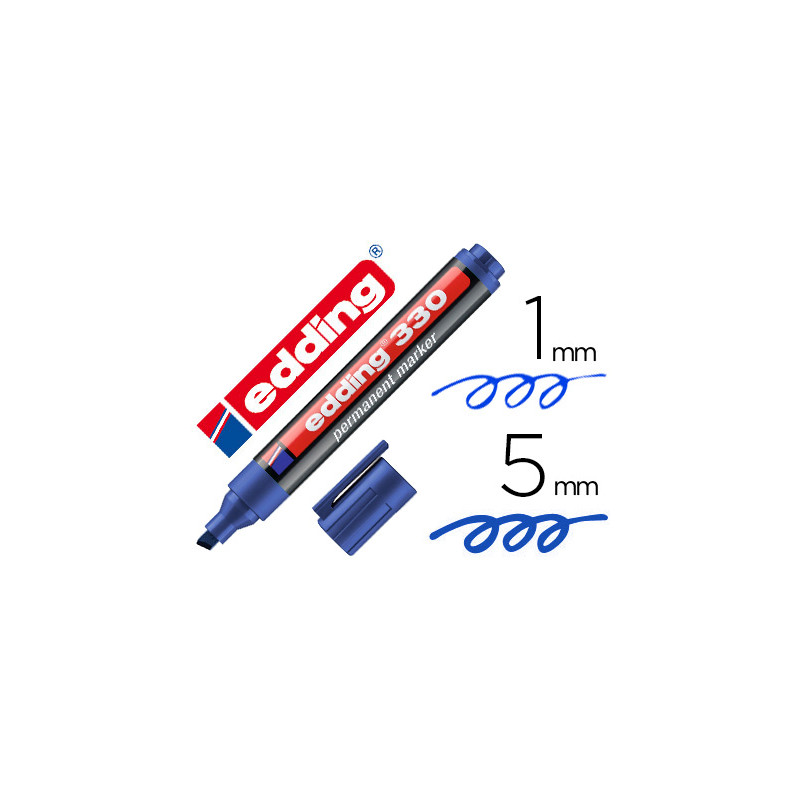 ROTULADOR EDDING MARCADOR PERMANENTE 330 AZUL PUNTA BISELADA 1-5 MM RECARGABLE