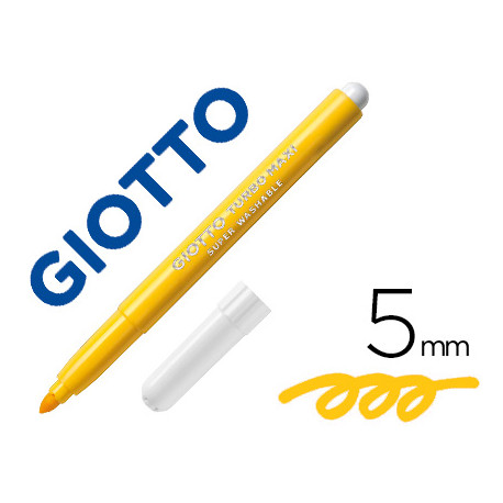 ROTULADOR GIOTTO TURBO MAXI LAVABLE CON PUNTA BLOQUEADA UNICOLOR AMARILLO