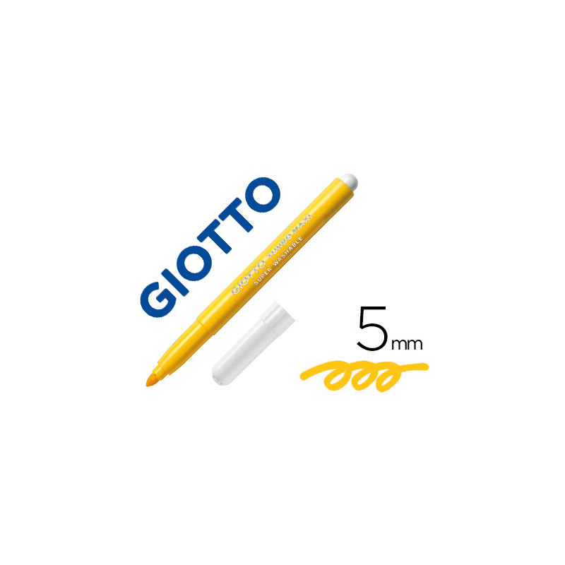 ROTULADOR GIOTTO TURBO MAXI LAVABLE CON PUNTA BLOQUEADA UNICOLOR AMARILLO