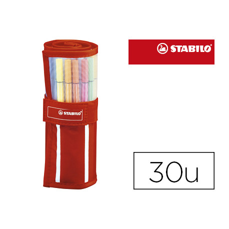 ROTULADOR STABILO PUNTA DE FIBRA PEN 68 ESTUCHE ROLLERSET DE 30 UNIDADES COLORES SURTIDOS