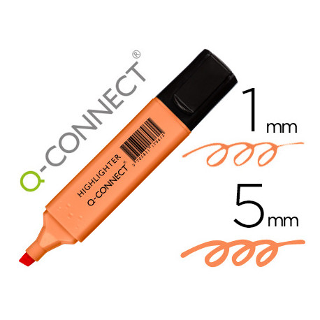 ROTULADOR Q-CONNECT FLUORESCENTE PASTEL NARANJA PUNTA BISELADA