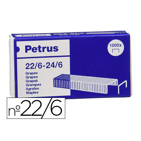 GRAPAS PETRUS N 22/6 GALVANIZADA CAJA DE 1000 UNIDADES