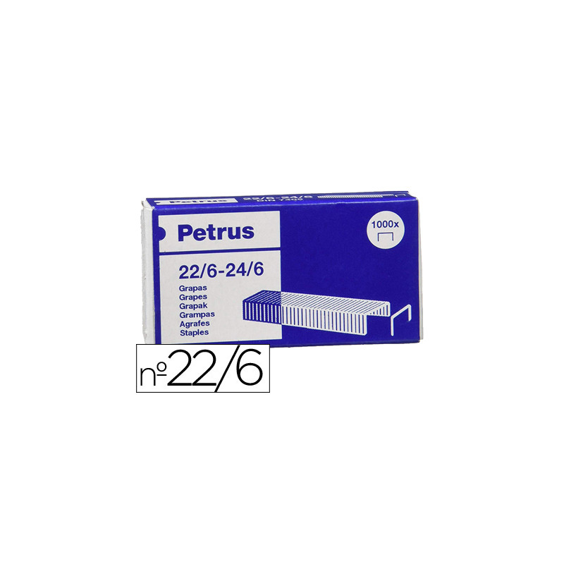 GRAPAS PETRUS N 22/6 GALVANIZADA CAJA DE 1000 UNIDADES