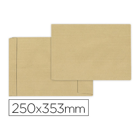 SOBRE LIDERPAPEL BOLSA FUELLE KRAFT 250X353X30 MM SOLAPA TIRA DE SILICONA PAPEL 120GR CAJADE 50 UNID