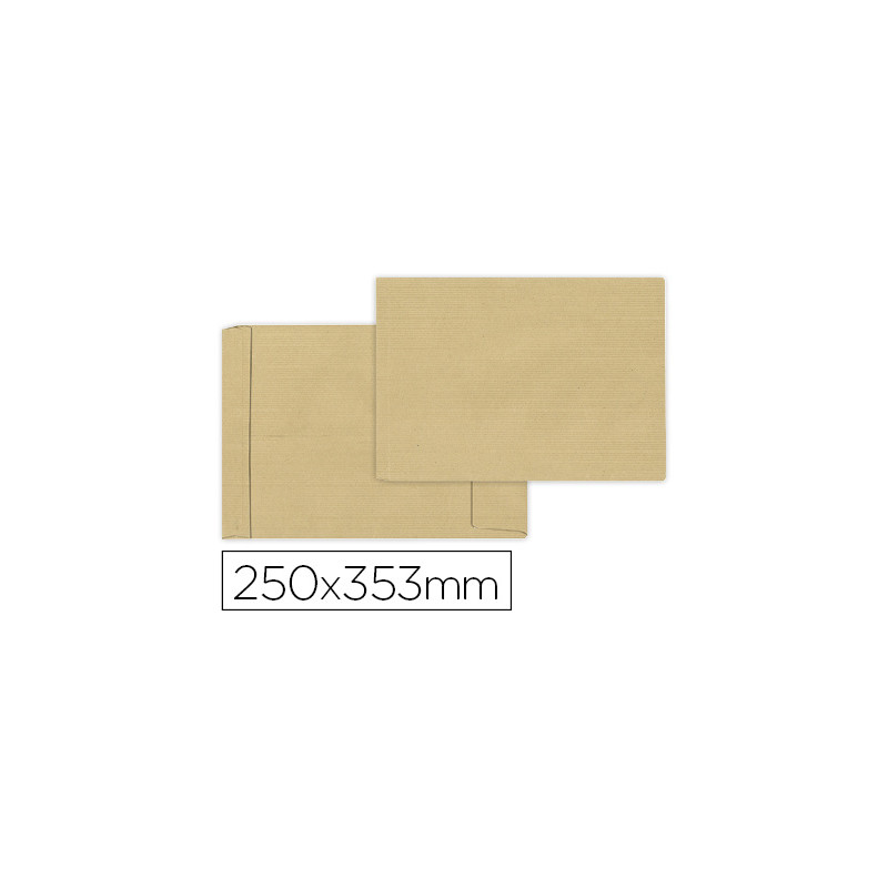 SOBRE LIDERPAPEL BOLSA FUELLE KRAFT 250X353X30 MM SOLAPA TIRA DE SILICONA PAPEL 120GR CAJADE 50 UNID