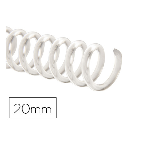 ESPIRAL PLASTICO Q-CONNECT TRANSPARENTE 32 5:1 20MM 2MM CAJA DE 100 UNIDADES