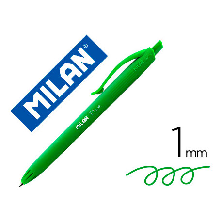 BOLIGRAFO MILAN P1 RETRACTIL 1 MM TOUCH VERDE