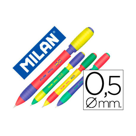 PORTAMINAS MILAN SWAY MIX 0,5 MM CON GOMA COLORES SURTIDOS