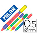 PORTAMINAS MILAN SWAY MIX 0,5 MM CON GOMA COLORES SURTIDOS