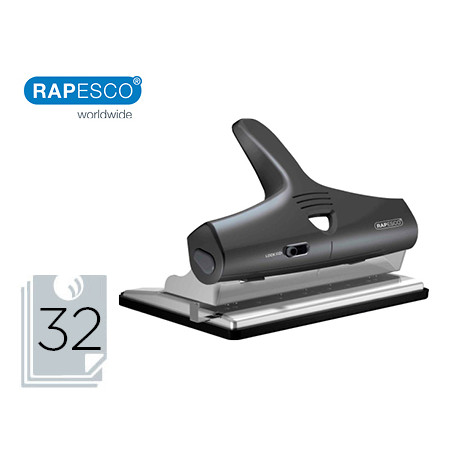 TALADRADOR RAPESCO ALU 95 NEGRO AJUSTABLE 2,3 Y 4 TALADROS CAPACIDAD 32 HOJAS