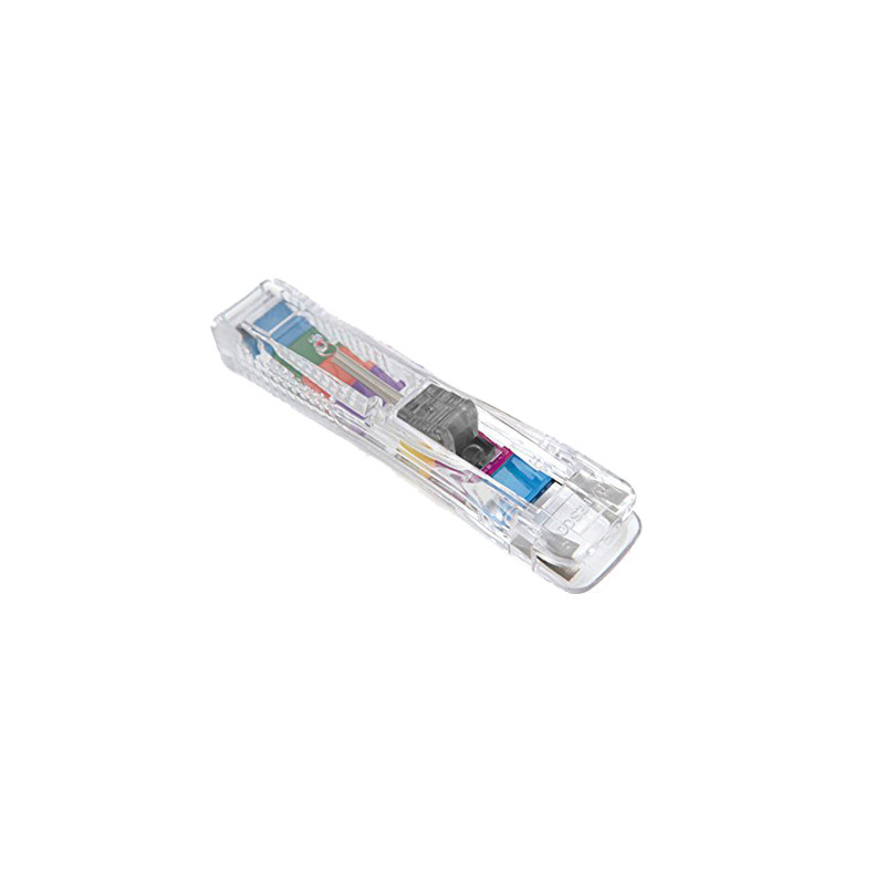 DISPENSADOR SUPACLIP RAPESCO SUPACLIP 40 HOJAS CAPACIDAD CON 25 CLIPS MULTICOLORES COLOR TRANSPARENT