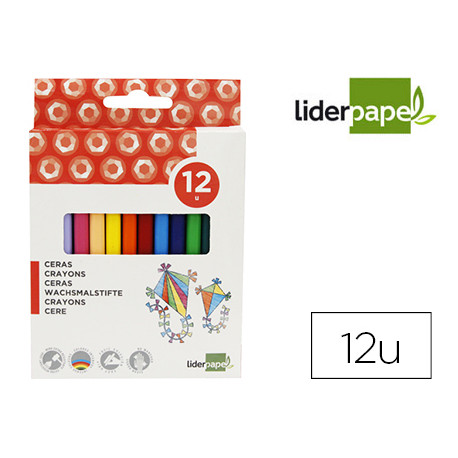 LAPICES CERA LIDERPAPEL CAJA DE 12 UNIDADES COLORES SURTIDOS