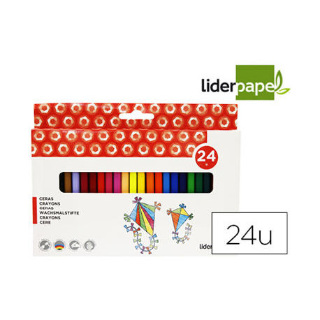  LAPICES CERA LIDERPAPEL CAJA DE 24 UNIDADES COLORES SURTIDOS