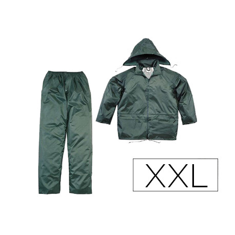 CONJUNTO DE LLUVIA DELTAPLUS 400 POLIESTER/PVC VERDE TALLA XXL