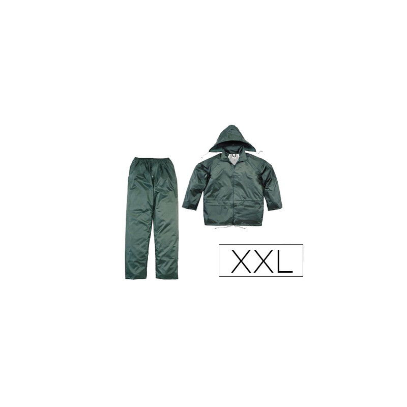 CONJUNTO DE LLUVIA DELTAPLUS 400 POLIESTER/PVC VERDE TALLA XXL