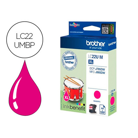 INK-JET BROTHER LC22UMBP XL DCP-J785DW / DCP-J785DWXL / MFC-J985DW / MFC-J985DW MAGENTA 1.200 PAG