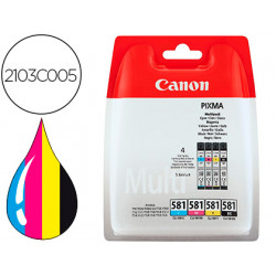 INK-JET CANON CLI 581 PIXMA TR8550 / TS6250 / TS8250 / TS9150 / TS9550 PACK 4 NEGRO AMARILLO CIAN MA