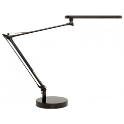 LAMPARA DE ESCRITORIO UNILUX MAMBO LED 5,6W DOBLE BRAZO ARTICULADO ABS Y ALUMINIO NEGRO BASE 19 CM D