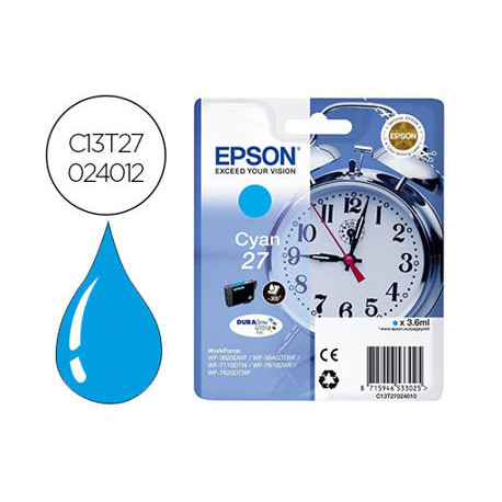 INK-JET EPSON 27 WF3620 / 7110 / 7610 / 7620 CYAN 300 PAG