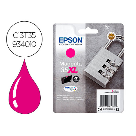 INK-JET EPSON 35XL T3593 PRO WF-4720DWF / 4725DWF / 4730DTWF / 4740DTWF MAGENTA ALTA CAPACIDAD 1900 