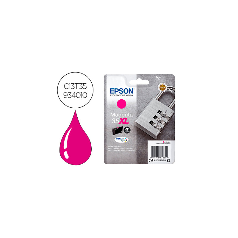 INK-JET EPSON 35XL T3593 PRO WF-4720DWF / 4725DWF / 4730DTWF / 4740DTWF MAGENTA ALTA CAPACIDAD 1900 