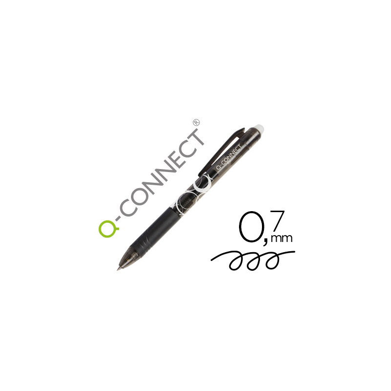 BOLIGRAFO Q-CONNECT RETRACTIL BORRABLE 0,7 MM COLOR NEGRO