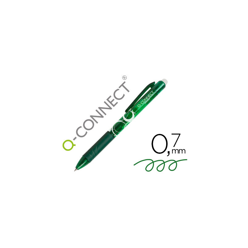 BOLIGRAFO Q-CONNECT RETRACTIL BORRABLE 0,7 MM COLOR VERDE