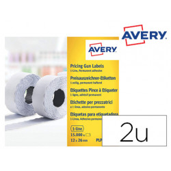 ETIQUETA AVERY 1 LINEA ADHESIVO PERMANENTE 26X12 MM BLANCA ROLLO DE 1500 UNIDADES CAJA DE 10 UNIDADE