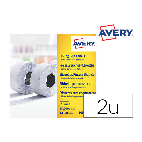 ETIQUETA AVERY 1 LINEA ADHESIVO PERMANENTE 26X12 MM BLANCA ROLLO DE 1500 UNIDADES CAJA DE 10 UNIDADE