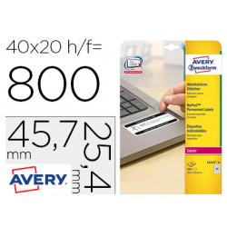 ETIQUETA ADHESIVA RESISTENTE AVERY 45,7X25,4 MM PERMANENTE LASER BLANCA CAJA DE 800 UNIDADES