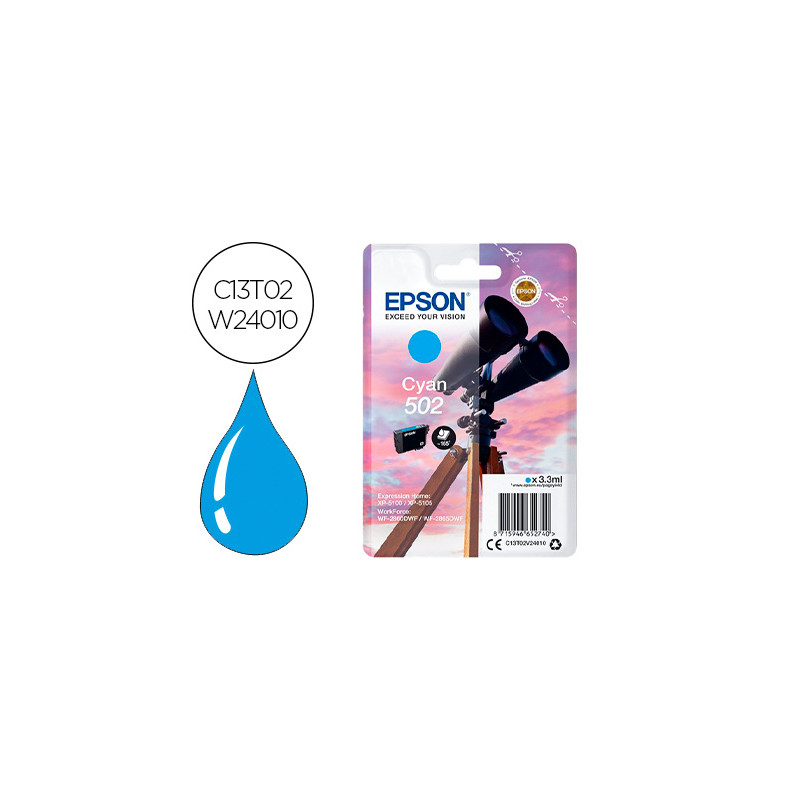 INK-JET EPSON 502 XL EXPRESSION HOME XP 5100 / 5105 WORKFORCE WF 2860 / 2860DWF CIAN 470 PAGINAS