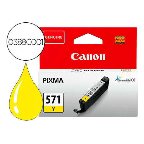 INK-JET CANON CLI 571 PIXMA TS5051 / TS6050 / TS8051 / TS9050 / AMARILLO 161 PAGINAS