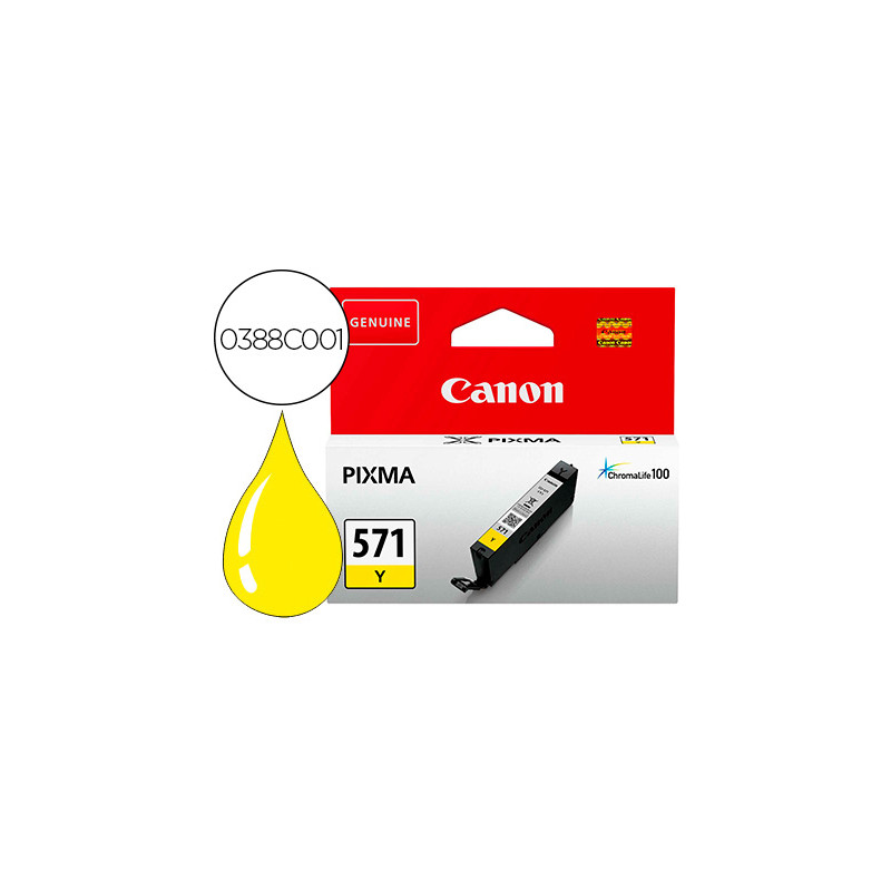 INK-JET CANON CLI 571 PIXMA TS5051 / TS6050 / TS8051 / TS9050 / AMARILLO 161 PAGINAS