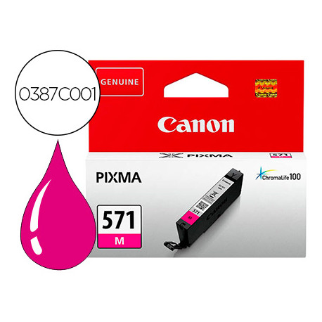 INK-JET CANON CLI 571 PIXMA TS5051/ TS6050 / TS8051 / TS9050 MAGENTA 182 PAGINAS